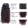 Clip in Hair Extension Jerry Curl Ombre Natural Black to Dark Wine