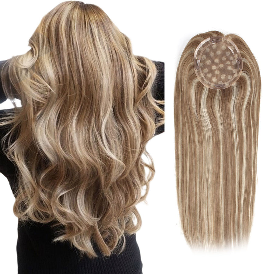 5.5 x 6" Mono Top Hair Topper Highlights Color P228#