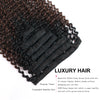Clip in Hair Extension Kinky Curl Ombre Natural Black to Chocolate Brown