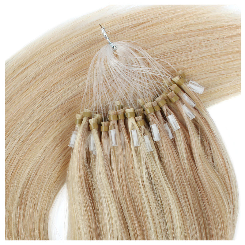 Micro Loop Hair Extensions Highlights P18/613# | AmazingBeautyHair