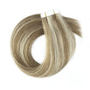 Tape In Hair Extension P #8/#60 Ash Brown Highlights Platinum Blonde