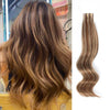 Tape In Hair Extension P #4/#12 Medium Brown Highlights Golden Brown 16&22 Inch