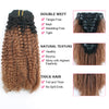 Clip in Hair Extension Afro Kinky Curly Ombre Natural Black to Light Auburn