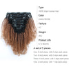 Clip in Hair Extension Afro Kinky Curly Ombre Natural Black to Light Auburn