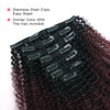Afro curl clip in extensions ombre N/99J# 18"|var-31570041405512