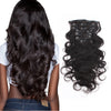 Body wave clip in extensions natural black 16"|var-31590236323912