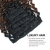 Clip in Hair Extension Jerry Curl Ombre Natural Black to Chocolate Brown