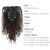 Clip in Hair Extension Kinky Curl Ombre Natural Black to Chocolate Brown