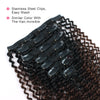 Clip in Hair Extension Kinky Curl Ombre Natural Black to Chocolate Brown