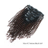 Clip in Hair Extension Kinky Curl Ombre Natural Black to Chocolate Brown