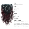 Clip in Hair Extension Kinky Curl Ombre Off Black to Dark Wine