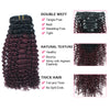 Clip in Hair Extension Kinky Curl Ombre Off Black to Dark Wine