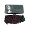 Clip in Hair Extension Kinky Curl Ombre Off Black to Dark Wine