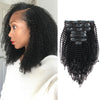 Clip in Hair Extension Kinky Curl Jet Black 10 Inch