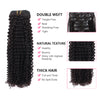 Clip in Hair Extension Kinky Curl Jet Black 10 Inch