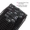 Clip in Hair Extension Kinky Curl Jet Black 10 Inch