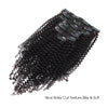 Clip in Hair Extension Kinky Curl Jet Black 10 Inch