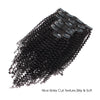 Kinky curl clip in extensions natural black 20"|var-31587796713544