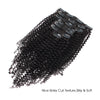 Clip in Hair Extension Kinky Curl Jet Black