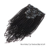 Kinky curl clip in extensions natural black 18"|var-31566699233352