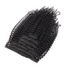 Kinky curly clip in hair extensions natural black 22"|var-31699854557256