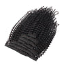 Kinky curly clip in hair extensions natural black 16"|var-31590235340872