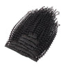 Clip in Hair Extension Kinky Curl Jet Black 10 Inch