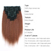 Clip in Hair Extension Kinky Straight Ombre Natural Black to Dark Auburn