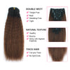 Clip in Hair Extension Kinky Straight Ombre Natural Black to Chocolate Brown