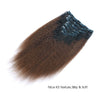 Clip in Hair Extension Kinky Straight Ombre Natural Black to Chocolate Brown