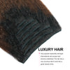 Clip in Hair Extension Kinky Straight Ombre Natural Black to Chocolate Brown