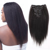Kinky straight clip in extensions natural black 14"|var-31634485379144