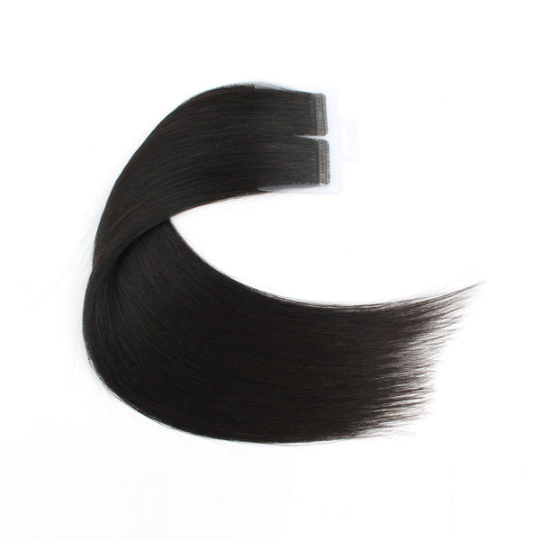 Natural Black (#1B) Virgin Tape  In Hair Extensions
