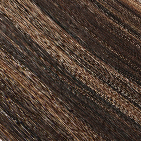 Tape In Hair Extension P #2/#4/#6 Dark Brown Highlights Chestnut Brown