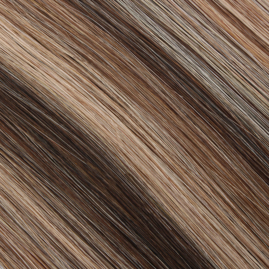 	Tape In Hair Extension P #4/#12 Medium Brown Highlights Golden Brown