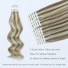 Remy tape in hair extensions highlights #8/60|var-31549209477192