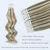 Remy tape in hair extensions Highlights #8/60 |var-31551554551880