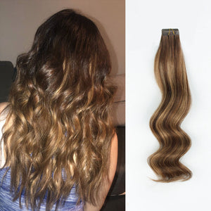 Tape In Hair Extension Rooted Highlights RP4-4/27