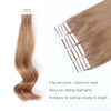 Remy tape in hair extensions #10 medium golden brown|var-31549208657992