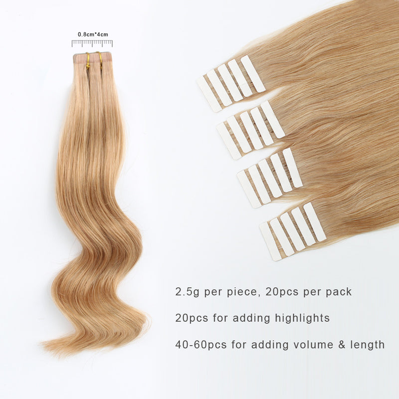 Tape In Hair Extensions #12 Golden Brown | AmazingBeautyHair