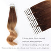 Remy tape in hair extensions omber #3/12|var-31549209149512