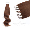 Remy tape in hair extensions #4 medium reddish brown|var-31549208559688