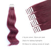 Remy tape in hair extensions #530 burgundy|var-31549208952904