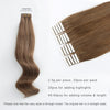 Remy tape in hair extensions #6 chestnut brown|var-31549208592456