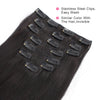 Straight clip in hair extensions natural black 22"|var-31699854753864