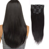 Straight clip in extensions natural black 16"|var-31590236356680