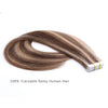 Tape In Hair Extension P #4/#12 Medium Brown Highlights Golden Brown