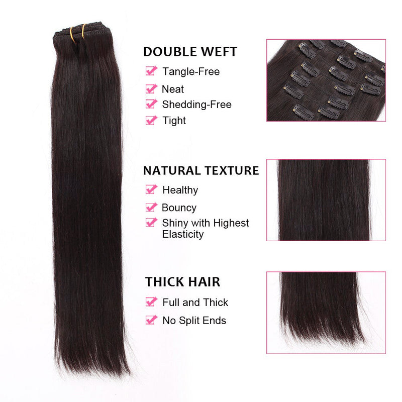 Sil Clip In Extensions Clip in Hair Extension Silky Straight | AmazingBeautyHair